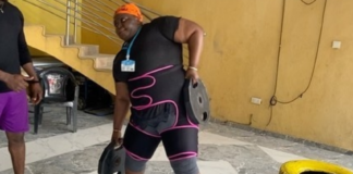 Eniola Badmus lifts 30Kg dumbbell weight as quest to reduce weight continue (Video)
