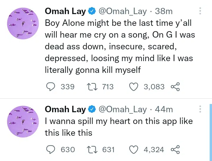 My depression worsened after I slept with my therapist - Singer, Omah Lay opens up 2 I wanna spill my heart on this app Omah Lay Kemi Filani e.jpg